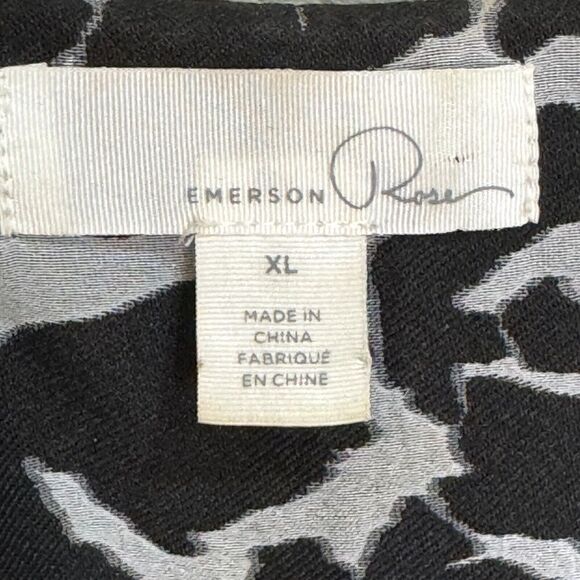 Emerson Rose Jacket Topper Size XL Black White Floral Jacquard - Picture 2 of 7
